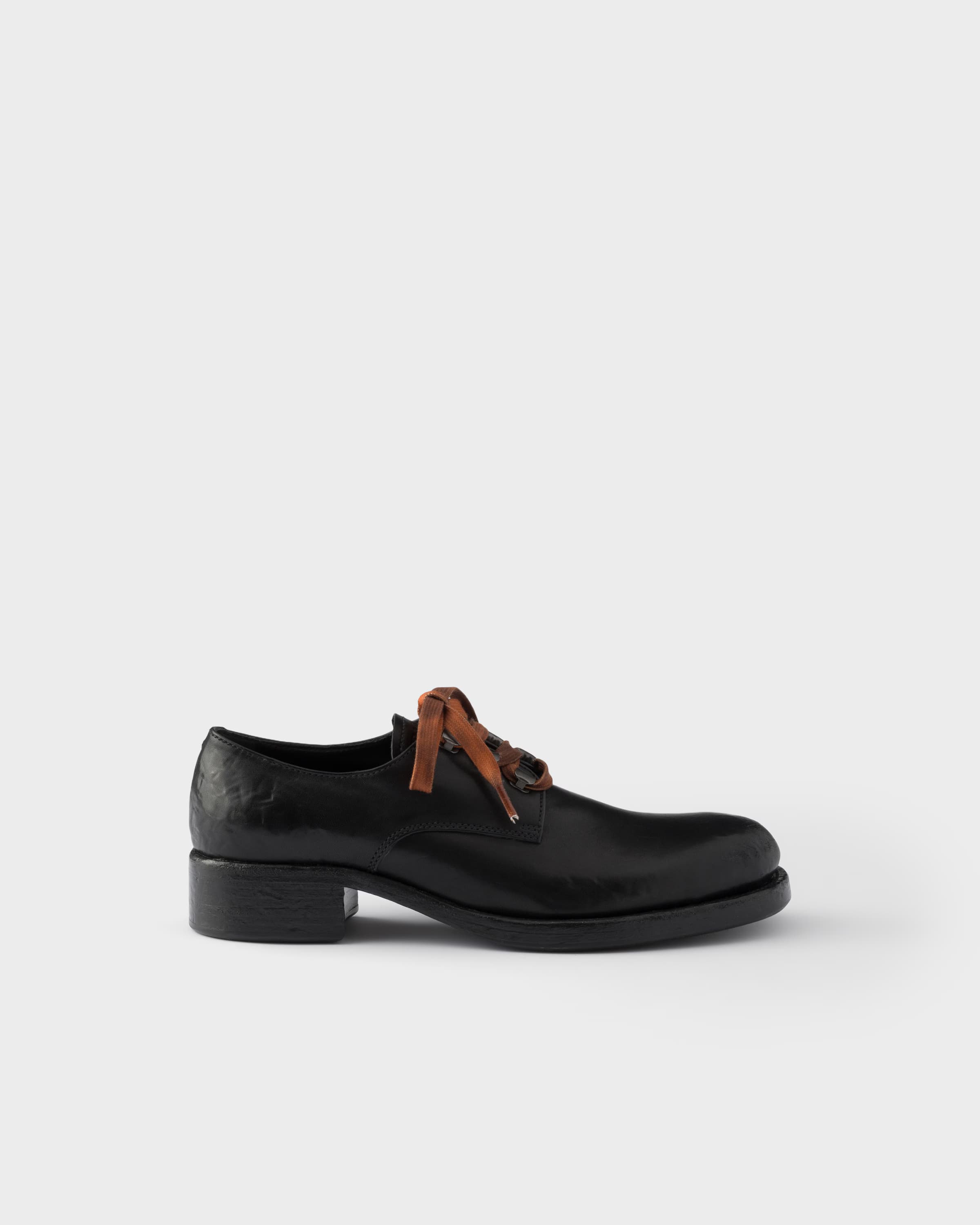 Antiqued leather lace-up shoes