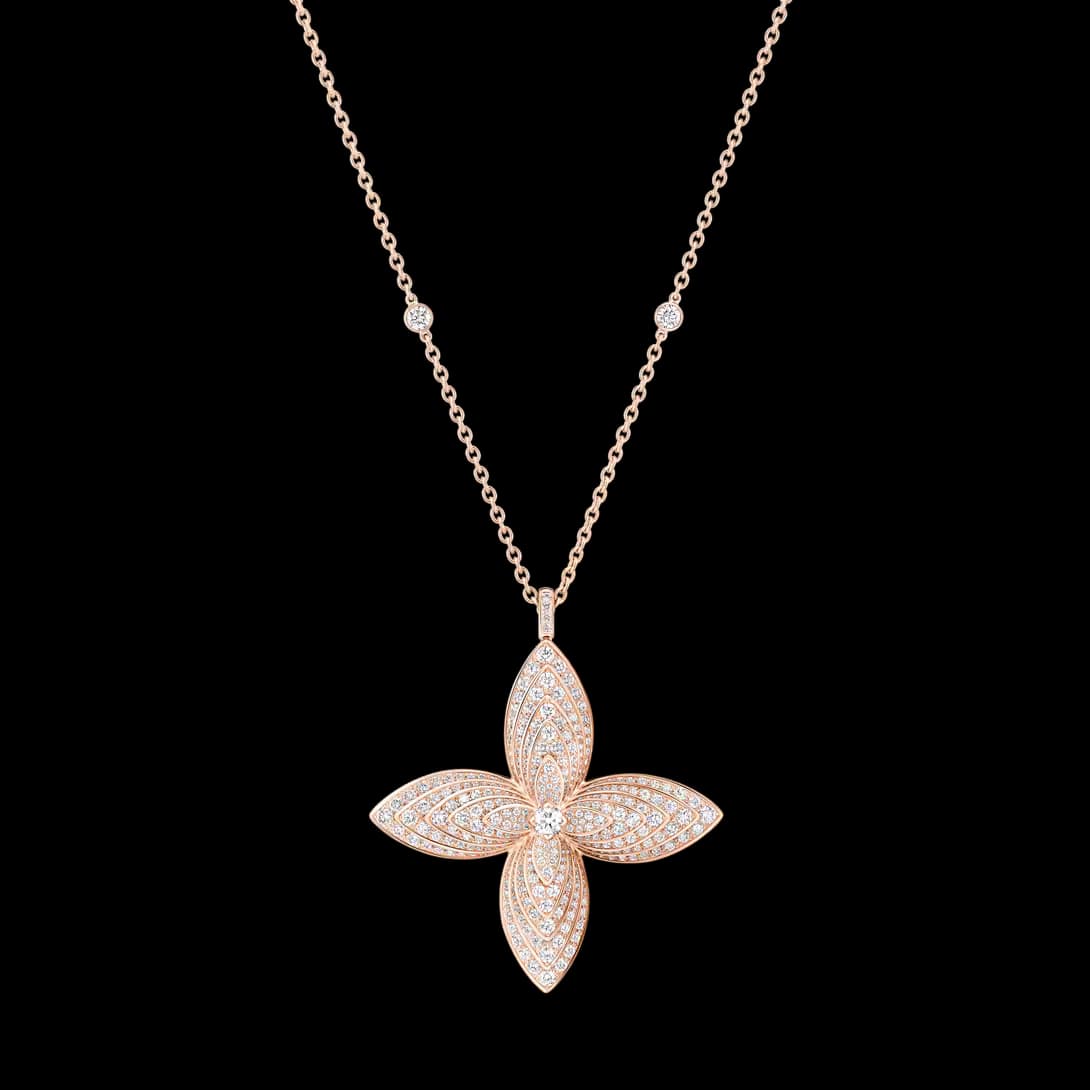 Idylle Blossom Pendant, Rose Gold and Diamonds