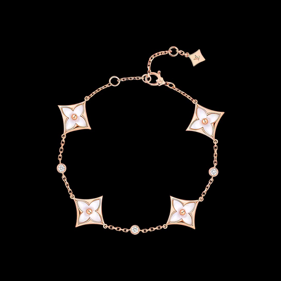 Color Blossom BB Star Multi-Motif Bracelet, Pink Gold, White Mother-of-Pearl and Diamonds